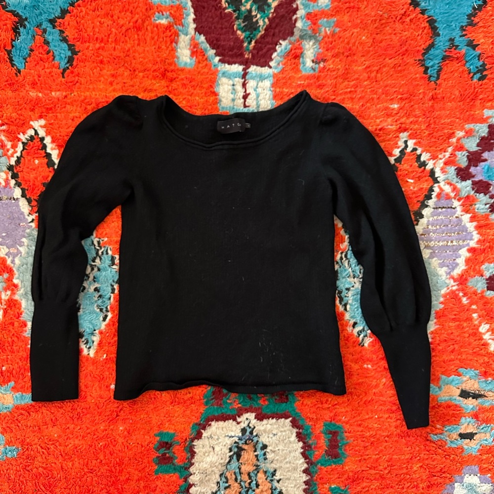 Hatch black, fitted wool sweater
